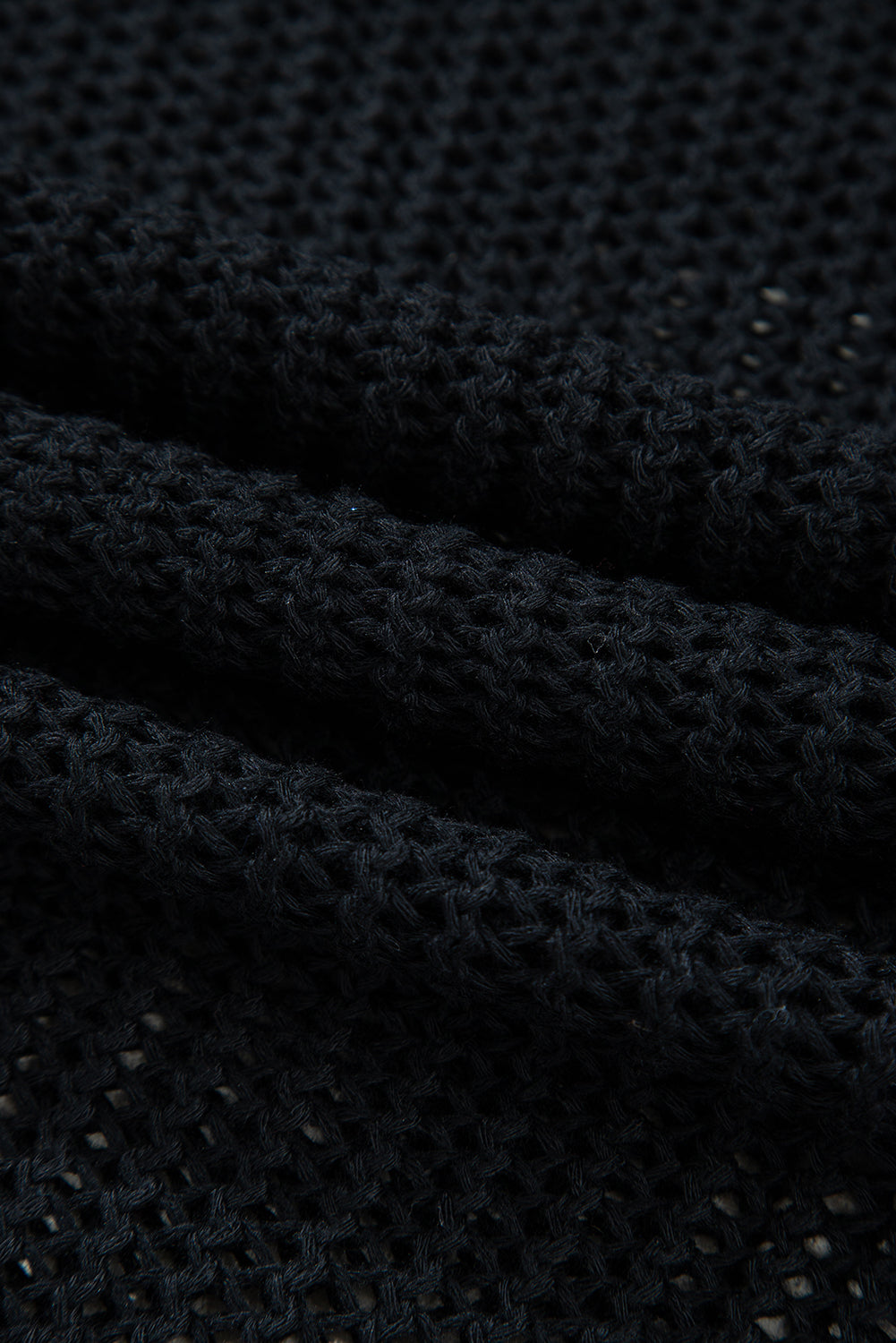 Black Crochet Hollow-out Jumper Top Sweater Sweaters JT's Designer Fashion