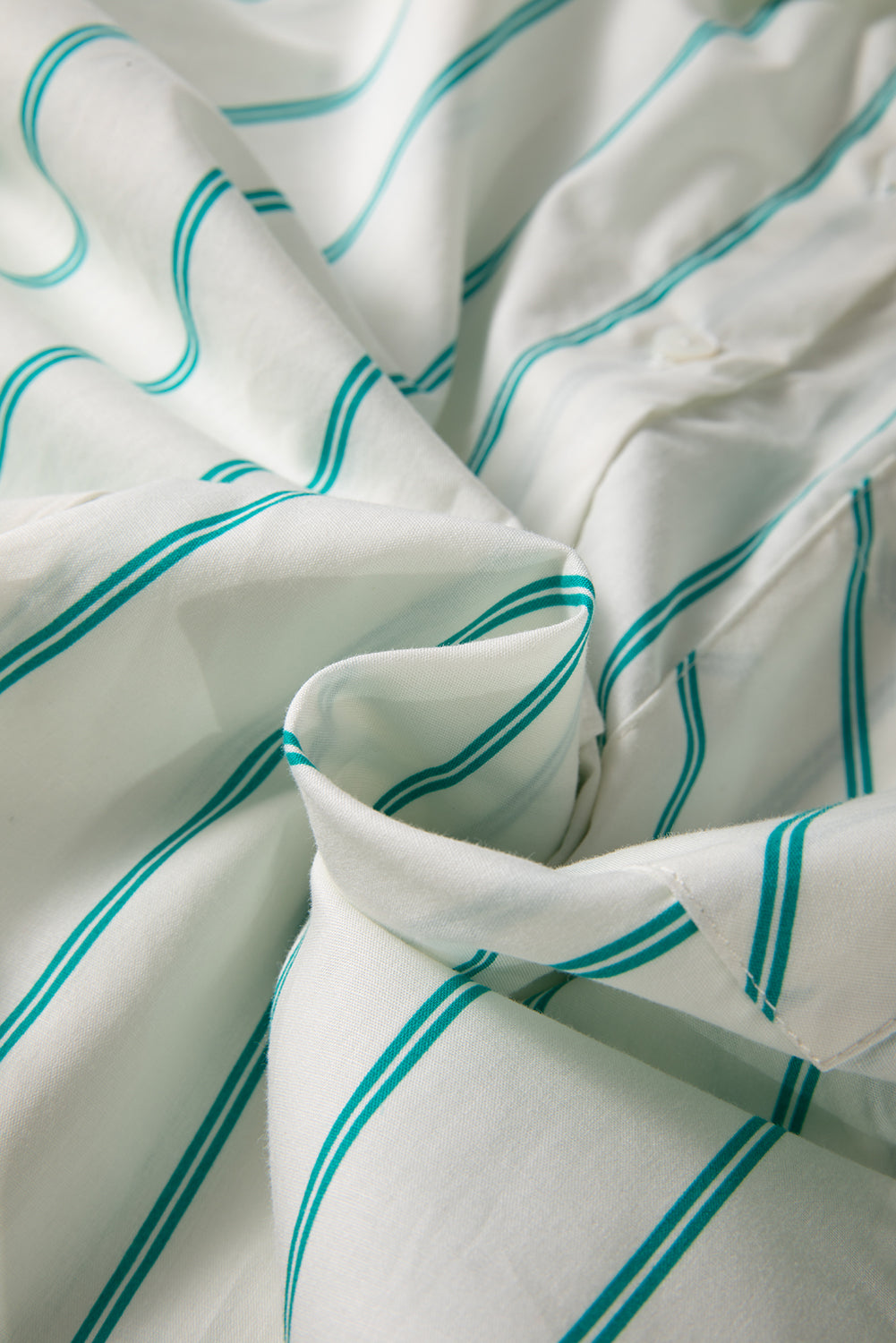 Mint Green St Patricks Striped Wide Short Sleeve Shift Mini Shirt Dress Mini Dresses JT's Designer Fashion