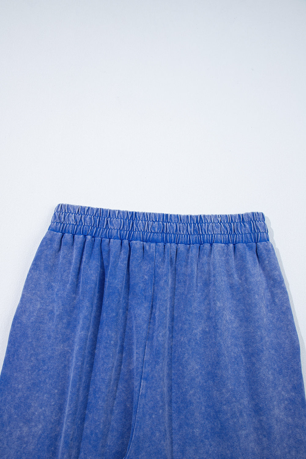 Ashleigh Blue Acid Wash Star Patched Rolled Trim Pants Set Pant Sets JT's Designer Fashion
