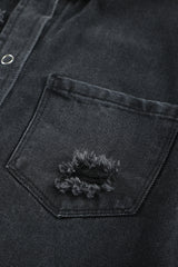 Black Ripped Denim Jacket Denim Jackets JT's Designer Fashion