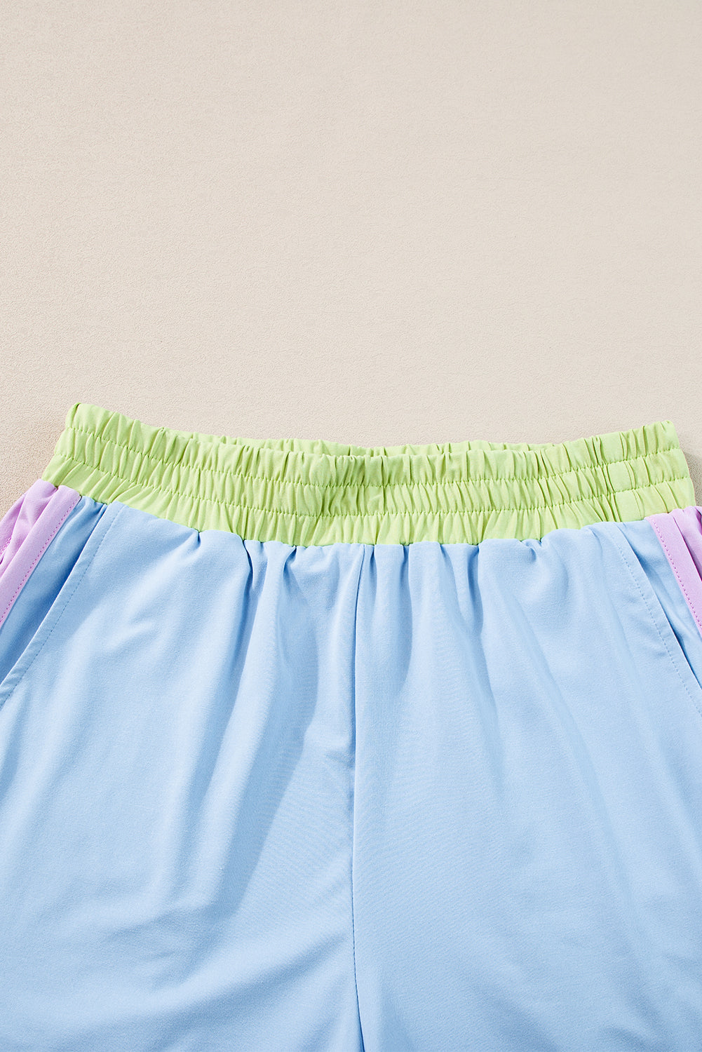 Blue Contrast Trim Cap Sleeve Tee Shorts Set Short Sets JT's Designer Fashion