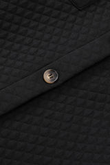 Black Retro Quilted Flap Pocket Button Shacket Jackets JT's Designer Fashion