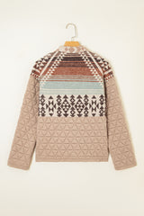 Light French Beige Aztec Quilted Patchwork Western Fashion Jacket Jackets JT's Designer Fashion