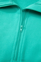 Aruba Blue Quarter Zip Stand Neck Kangaroo Pocket Sweatshirt Sweatshirts & Hoodies JT's Designer Fashion