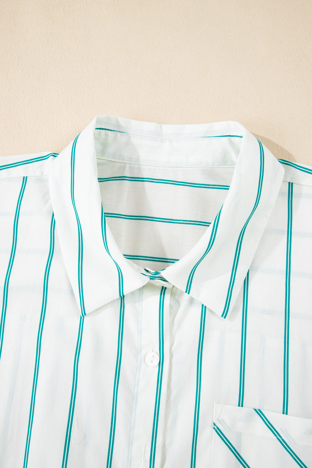 Green Stripe Plus Size St Patricks Day Short Sleeve Buttoned Shirt Dress Plus Size Mini Dresses JT's Designer Fashion