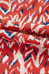 Red Plus Size Abstract Print Notch V Neck High Waist Maxi Dress Plus Size Maxi Dresses JT's Designer Fashion