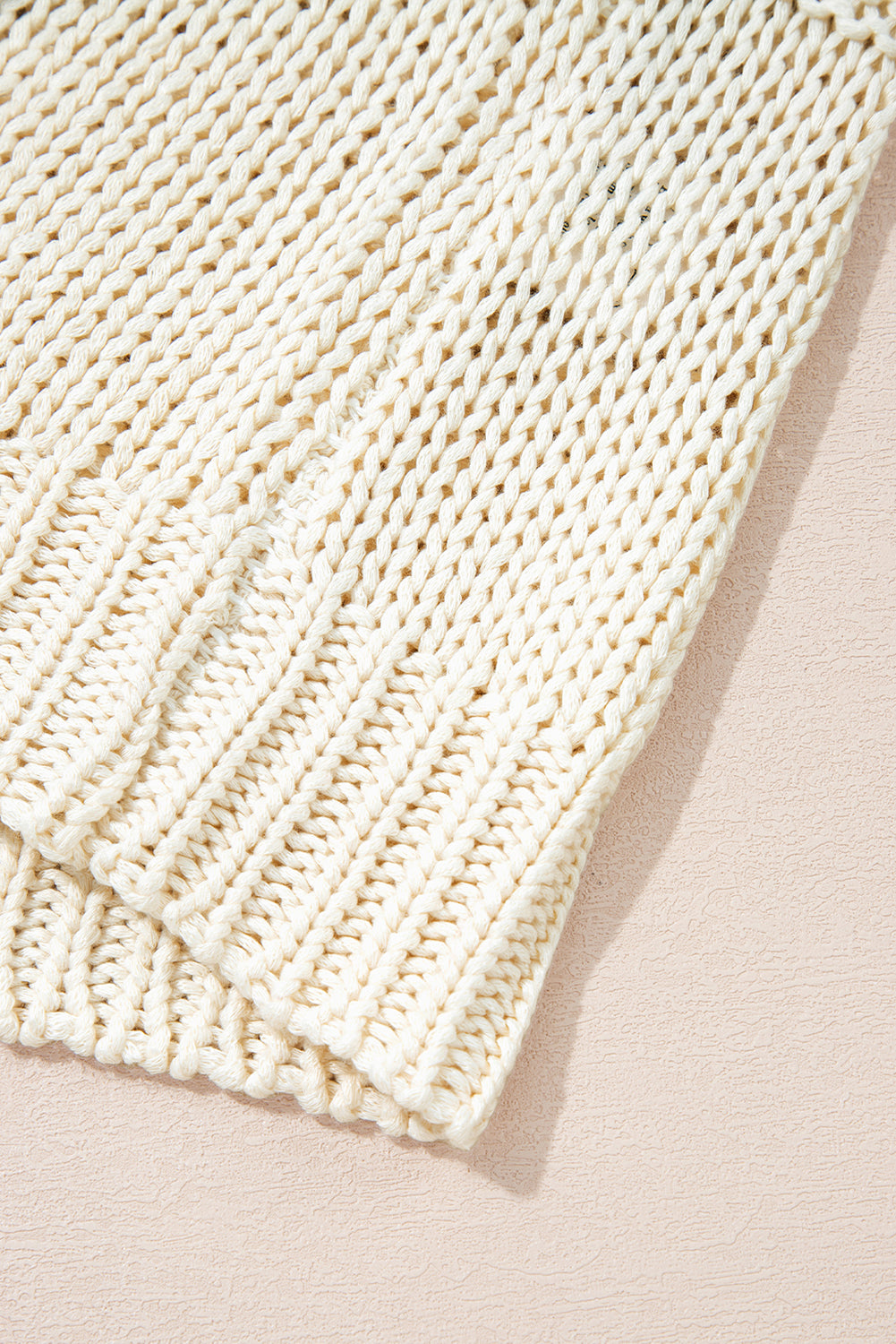 Parchment Contrast Stitch Detail V Neck Drop Shoulder Sweater Sweaters JT's Designer Fashion
