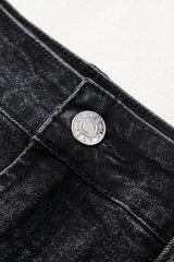 Carbon Grey Mineral Wash Ripped Raw Hem Denim Mini Skirt Skirts & Petticoat JT's Designer Fashion