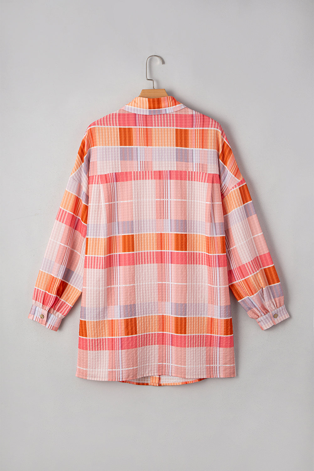 Pink Oversized Check Tunic Shirt Blouses & Shirts JT's Designer Fashion