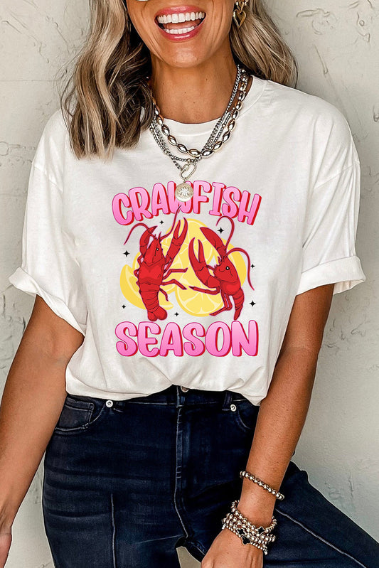 White CRAWFISH SEASON Lemon Spice Graphic Tee Graphic Tees JT's Designer Fashion