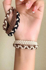 Khaki 5pcs Smile Face Decor Braided Hair Ties Headwear JT's Designer Fashion