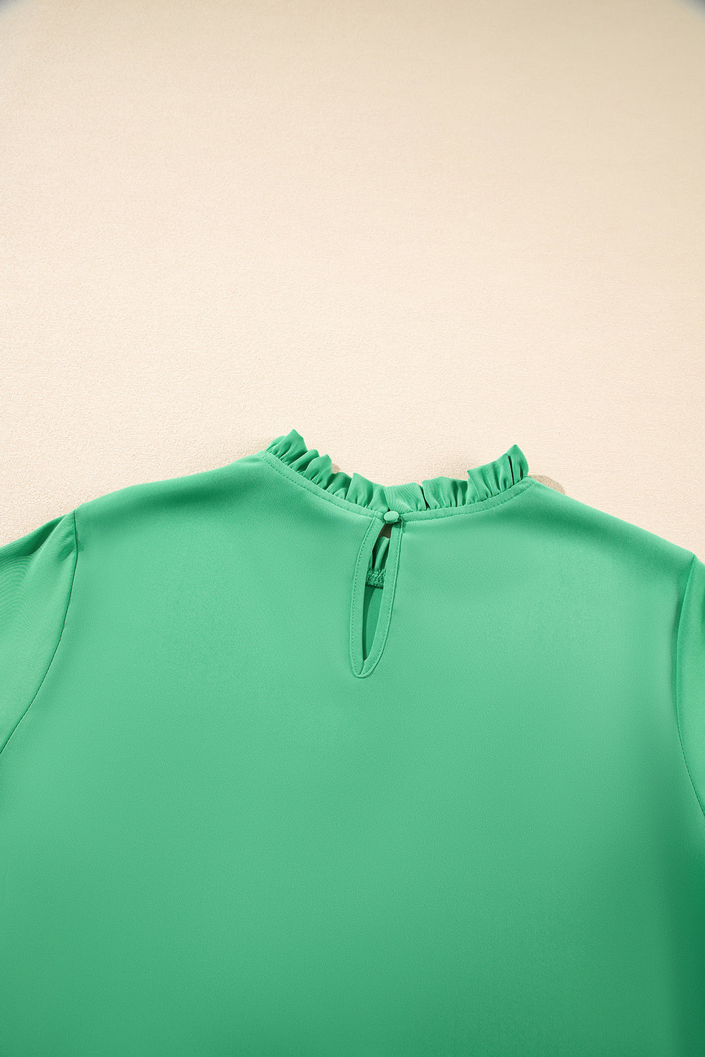Green Frilly Round Neck Wide Half Sleeve Blouse Blouses & Shirts JT's Designer Fashion