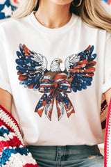White American Flag Eagle Print Independence Day Tee Graphic Tees JT's Designer Fashion