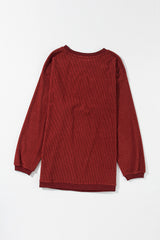 Racing Red MERRY Graphic Corded Christmas Sweatshirt Graphic Sweatshirts JT's Designer Fashion