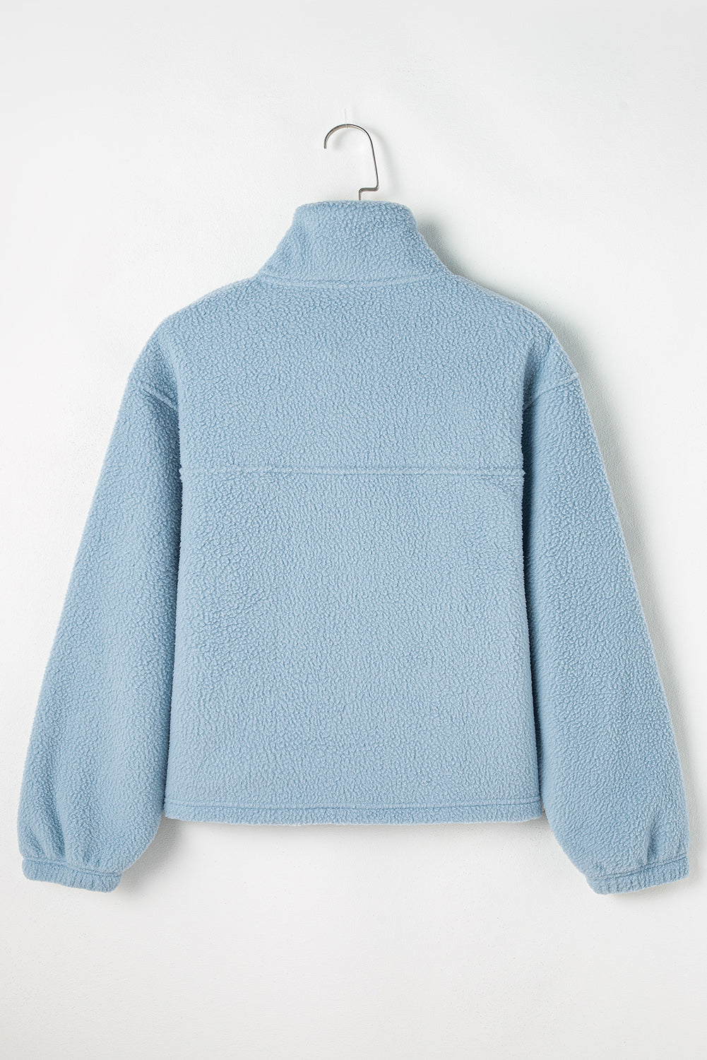Myosotis Collared Zipper Drop Shoulder Fleece Sweatshirt Sweatshirts & Hoodies JT's Designer Fashion