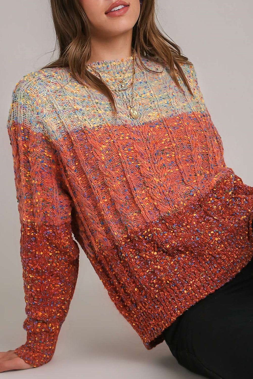 Multicolour Colorful Confetti Wool Ball Knitted Sweater Multicolour 50%Polyester+30%Acrylic+20%Polyamide Sweaters JT's Designer Fashion