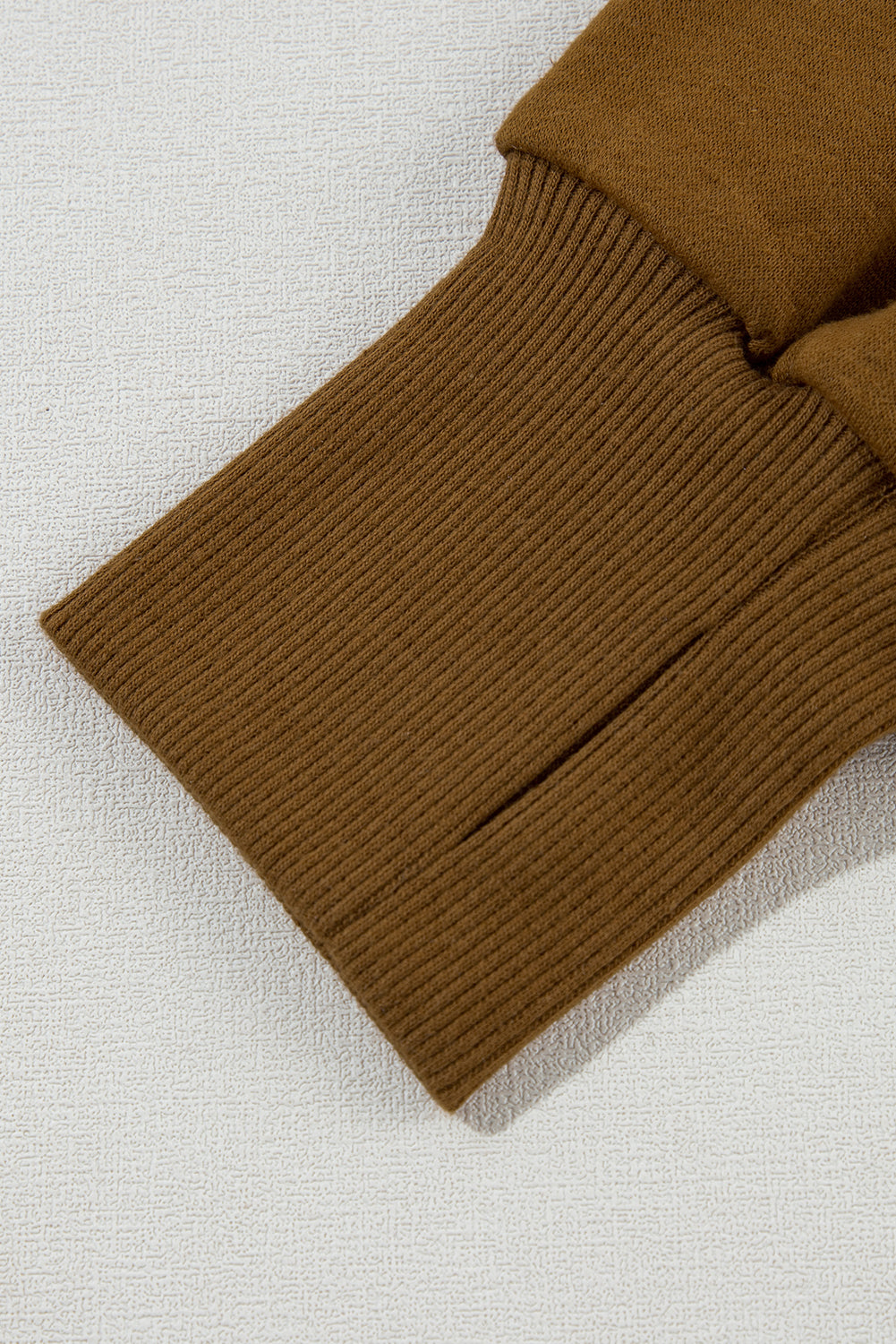 Apricot Color Block Thumbhole Sleeve Drop Shoulder Sweatshirt Sweatshirts & Hoodies JT's Designer Fashion