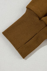 Apricot Color Block Thumbhole Sleeve Drop Shoulder Sweatshirt Sweatshirts & Hoodies JT's Designer Fashion
