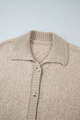 Jet Stream Collared Drop Shoulder Button Up Cardigan with Pocket Cardigans JT's Designer Fashion