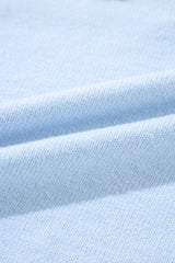 Beau Blue Flower Detail Knitted Notched Neck Sweater Sweaters JT's Designer Fashion