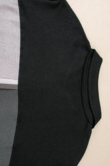 Gray Colorblock Ribbed Collared Oversized Sweatshirt Sweatshirts & Hoodies JT's Designer Fashion