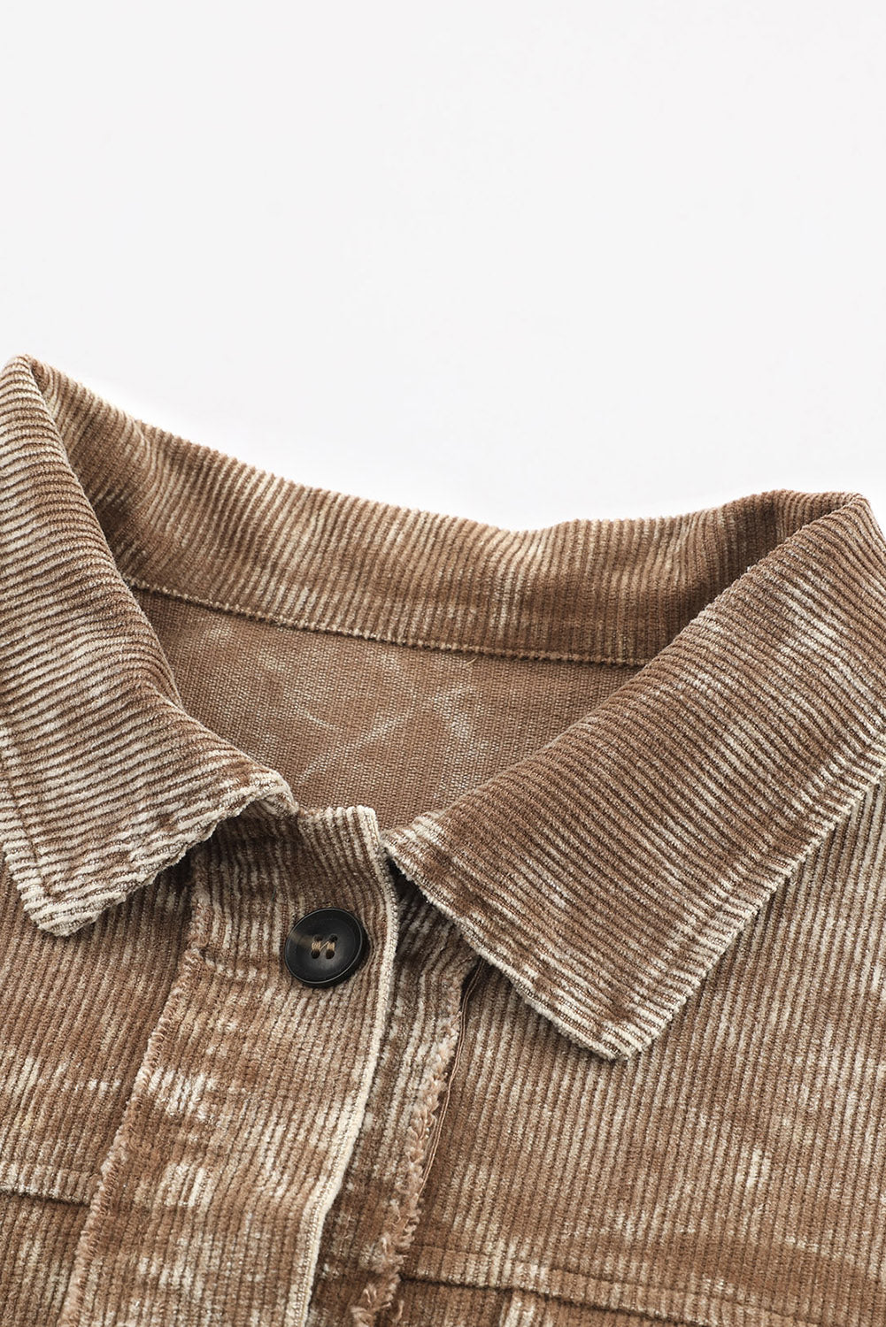 Khaki Vintage Distressed Mineral Wash Oversized Shacket Jackets JT's Designer Fashion