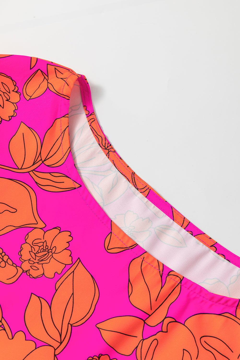 Pink Voluminous Ruffled Sleeve Floral Dress Floral Dresses JT's Designer Fashion