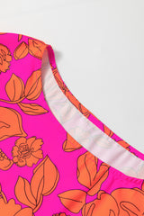 Pink Voluminous Ruffled Sleeve Floral Dress Floral Dresses JT's Designer Fashion