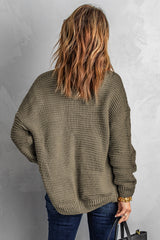 Olive Chunky Wide Long Sleeve Knit Cardigan Sweaters & Cardigans JT's Designer Fashion