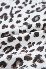 White Leopard Frayed Hem Denim Shorts Bottoms JT's Designer Fashion