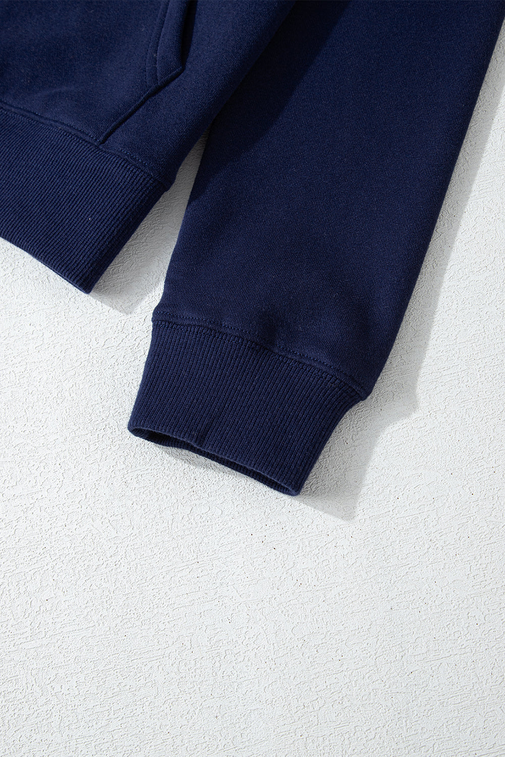 Navy Blue Solid Color Fleece Lined Zip up Hoodie Sweatshirts & Hoodies JT's Designer Fashion