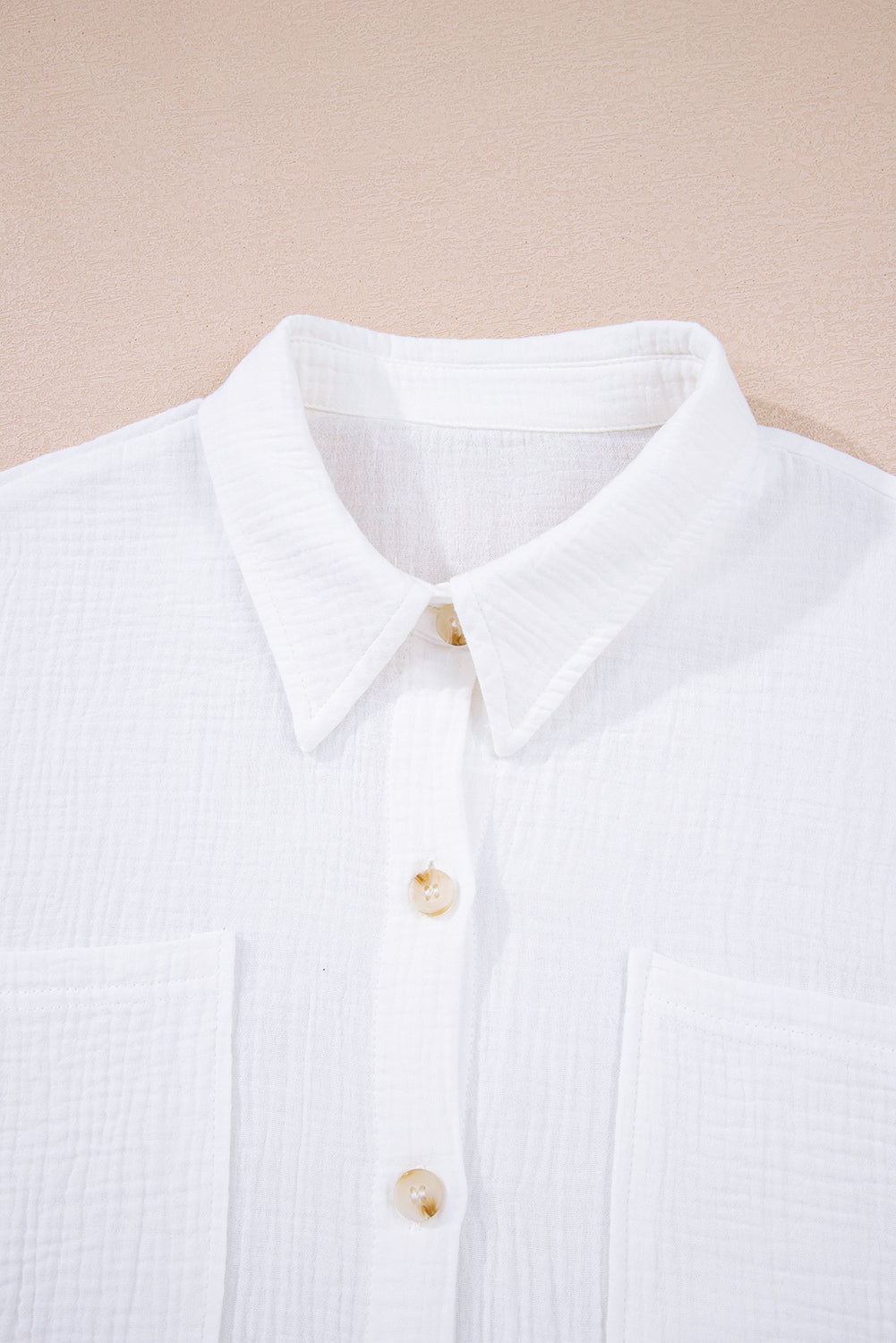 White Cotton Gauze Lace Patchwork Long Sleeve Shirt Blouses & Shirts JT's Designer Fashion