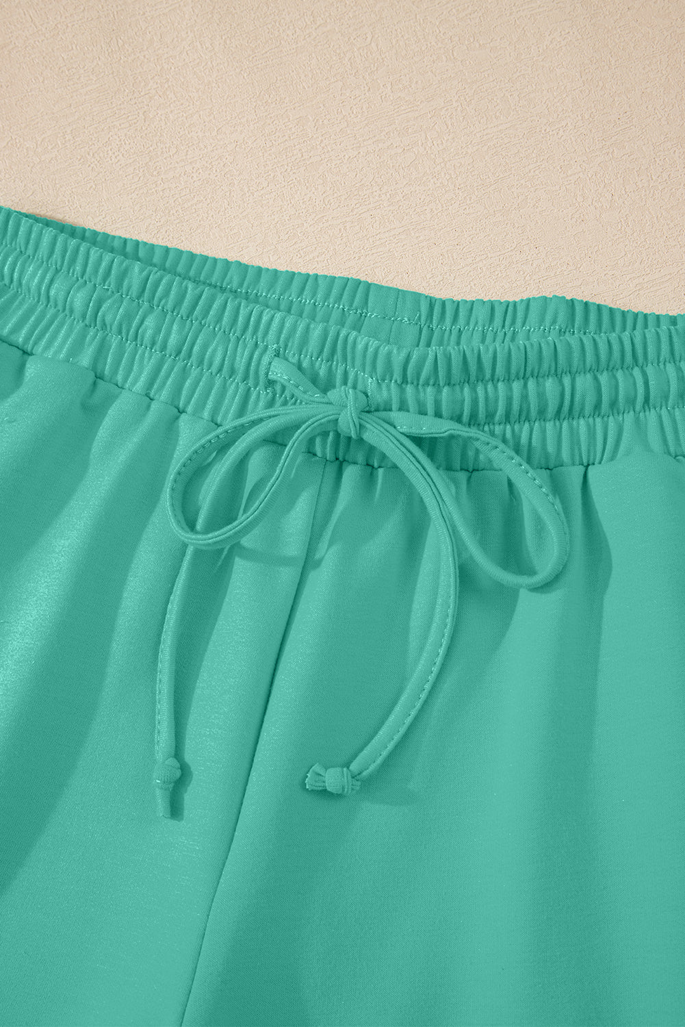 Sea Green Solid Loose V Neck Half Sleeve Tee and Shorts Short Sets JT's Designer Fashion