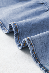 Beau Blue Asymmetric Ruffle Overlay Denim Mini Skirt Skirts & Petticoat JT's Designer Fashion