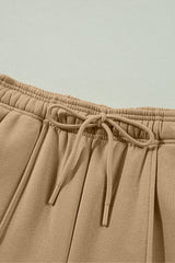 Smoke Gray Exposed Seam Drawstring High Waist Wide Leg Pants Pants & Culotte JT's Designer Fashion