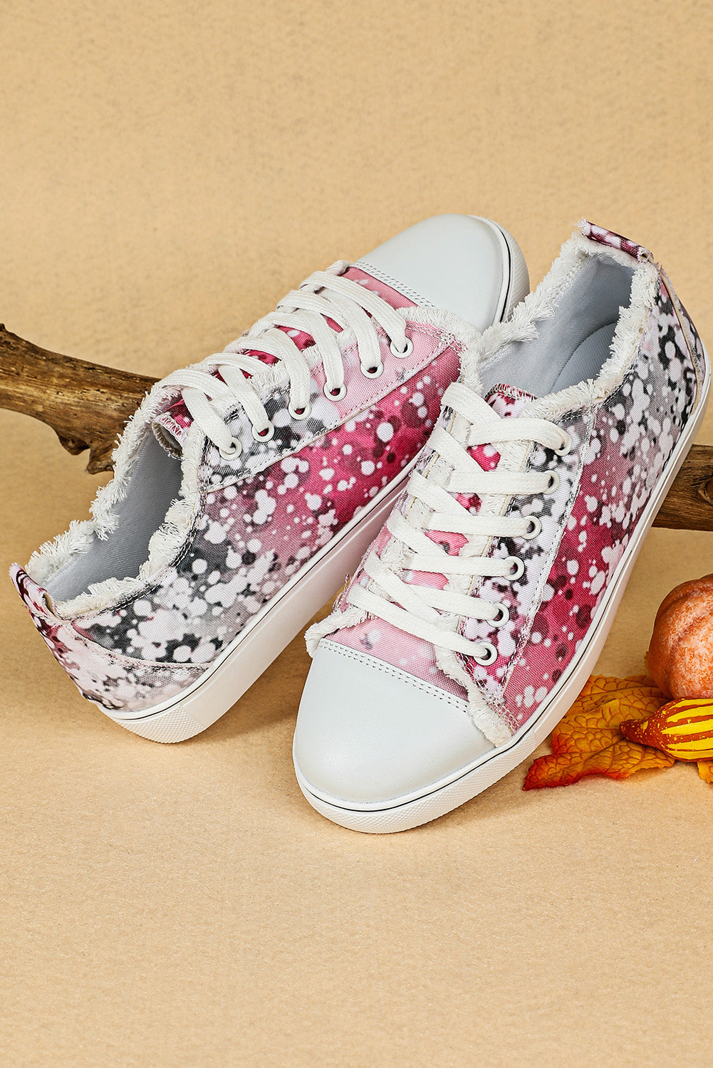 Pink Bleached Spots Canvas Shoes Women's Shoes JT's Designer Fashion