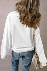 White Gobble Gobble Turkey Graphic Crewneck Thanksgiving Sweatshirt Graphic Sweatshirts JT's Designer Fashion