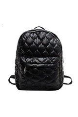 Black Quilted Large Capacity Functional Backpack Backpacks JT's Designer Fashion