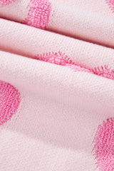 Pink Heart Shape Bubble Sleeve Baggy Sweater Sweaters JT's Designer Fashion