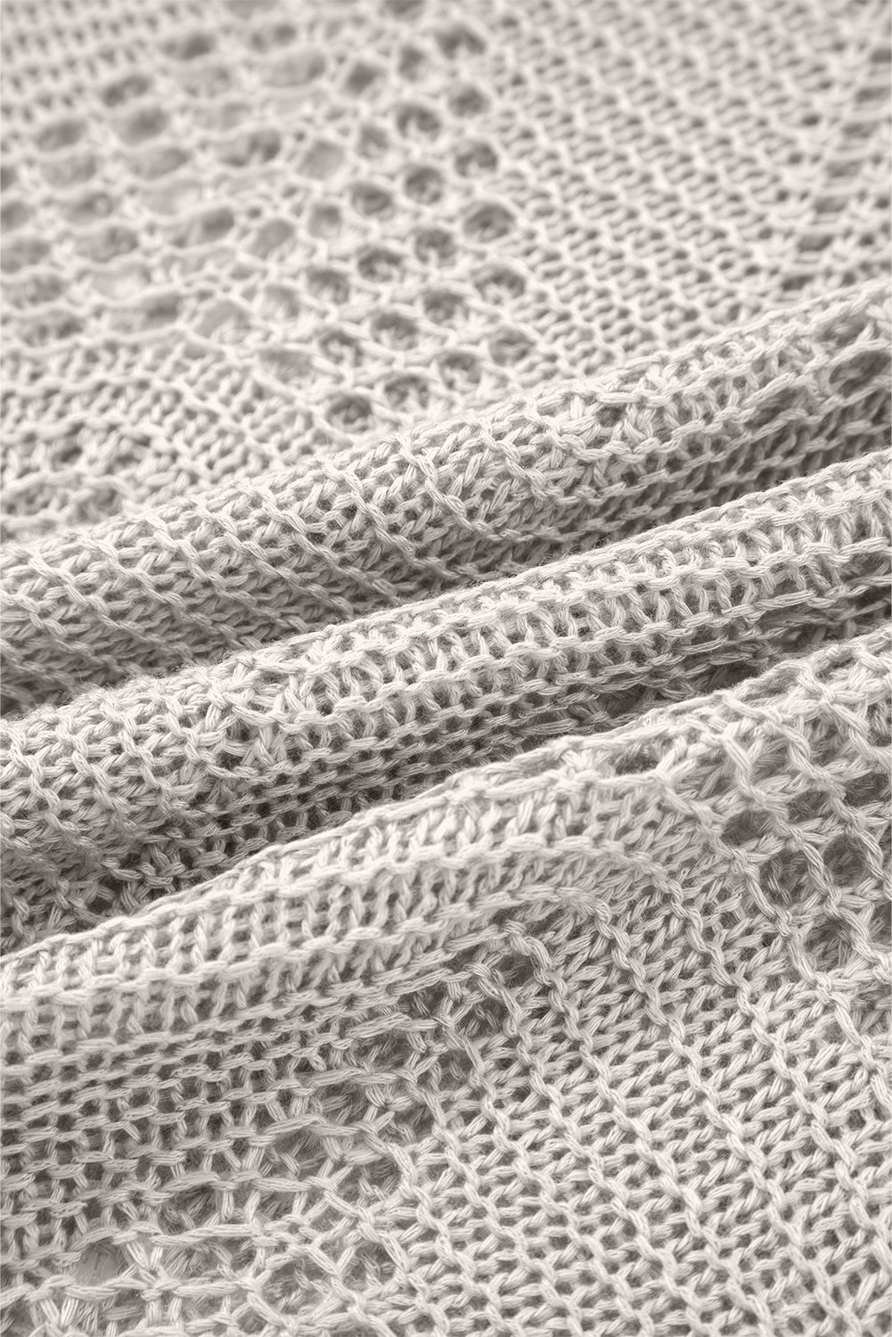 Seagrass Hollow Out Knit 7/8 Sleeve Casual Sweater Sweaters JT's Designer Fashion