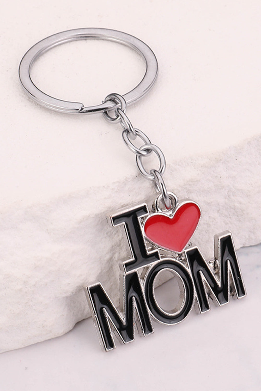 Black I LOVE MOM Keychain Other Accessories JT's Designer Fashion