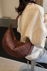 Plaid Quilted Adjustable Strap Crossbody Bag Shoulder Bags JT's Designer Fashion