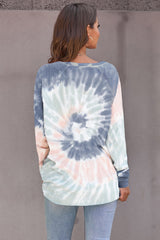 Multicolor Ombre Tie Dye Loose Leisure Sweatshirt Sweatshirts & Hoodies JT's Designer Fashion