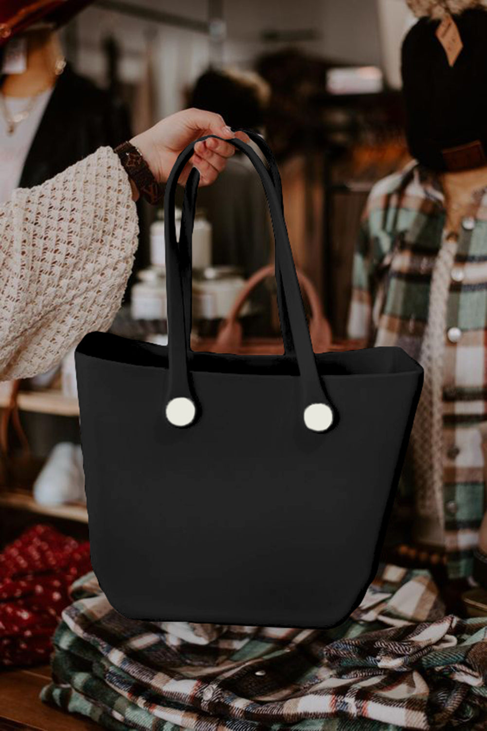 Black Waterproof Self-assembly Detachable Straps EVA Tote Bag Handbags JT's Designer Fashion