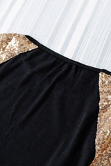 Black Sequin Shoulder Long Sleeve Top Long Sleeve Tops JT's Designer Fashion