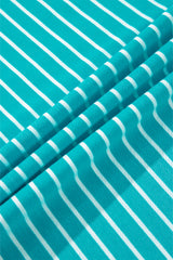Sky Blue Stripe V Neck Tee and Casual Short Set Short Sets JT's Designer Fashion