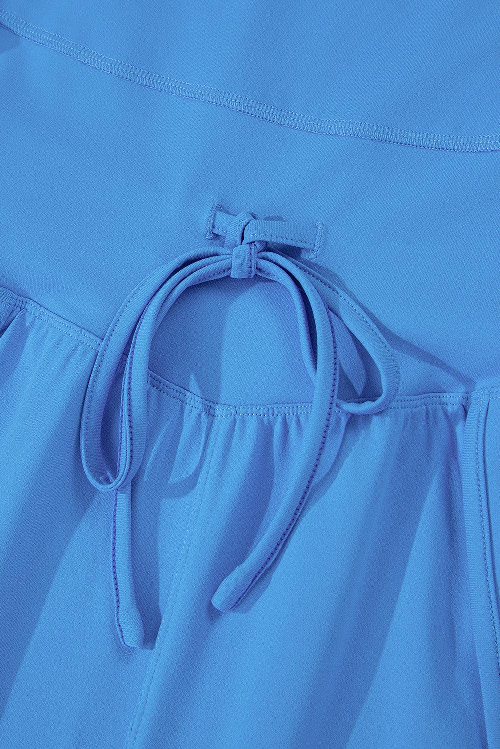 Blue Crossed Spaghetti Straps Drawstring Waist Sporty Romper Bottoms JT's Designer Fashion