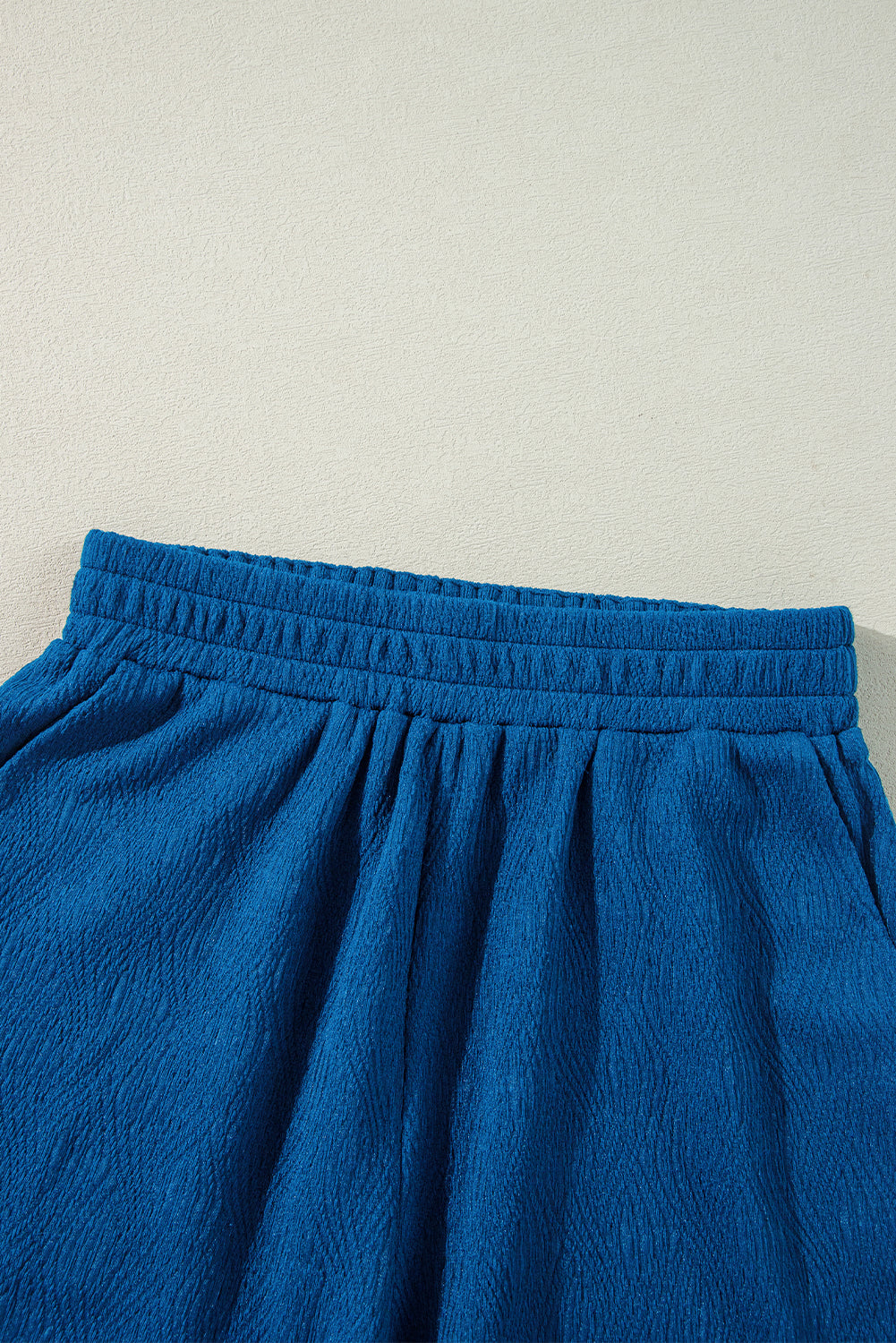 Bluing Solid Textured Crew Neck Short Set Short Sets JT's Designer Fashion