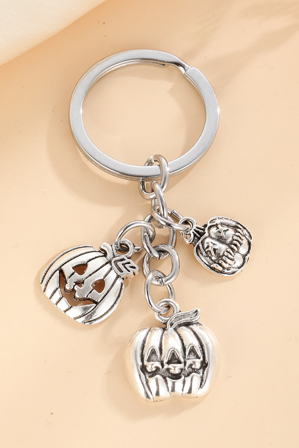 Silvery Halloween Pumpkin Face Alloy Keychain Other Accessories JT's Designer Fashion