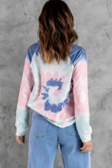 Multicolor Ombre Tie Dye Loose Leisure Sweatshirt Sweatshirts & Hoodies JT's Designer Fashion